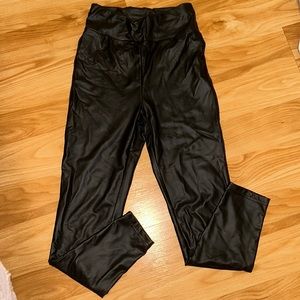 shein pleather leggings